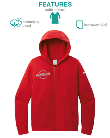 Women's Club Fleece Sleeve Swoosh Full-Zip Hoodie by Nike®