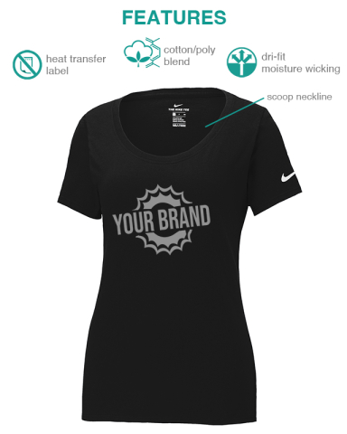 Ladies Dri-FIT Cotton-Poly Scoop Neck Tee by Nike®