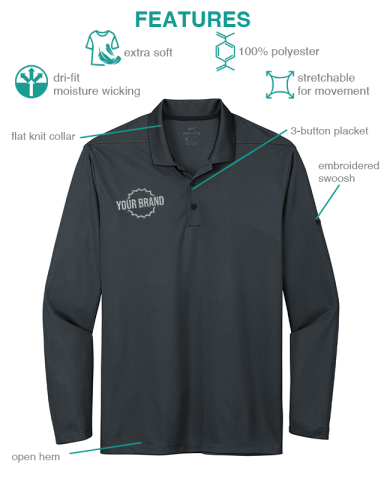 Dri-FIT™ Micro Pique 2.0 Long Sleeve Polo by Nike®