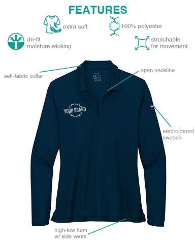 Women's Dri-FIT Micro Pique 2.0 Long Sleeve Polo by Nike®