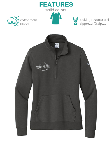 Women's Club Fleece Sleeve Swoosh 1/2-Zip by Nike®