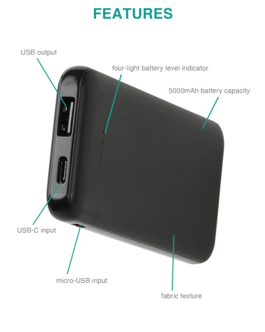 Janesville Mega 2.1 Fabric Texture Power Bank