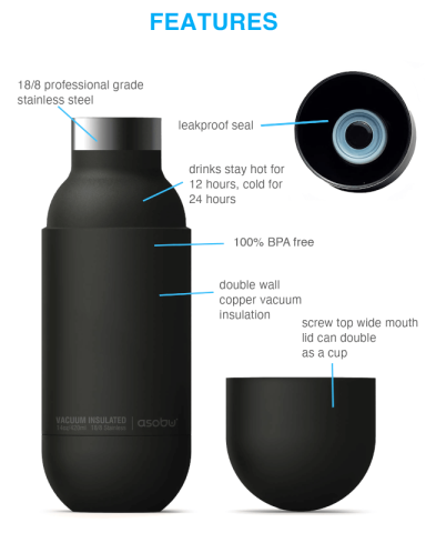14 oz. Stainless Insulated Orb Bottle by Asobu®
