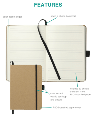 5 x 7 inch FSC® Mix Bound Notebook