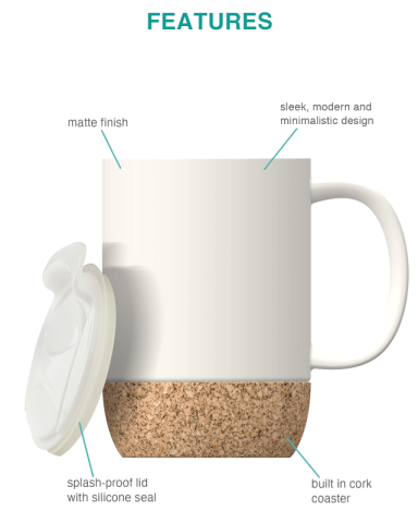 12 oz. Cork Ceramic Mug by Asobu®