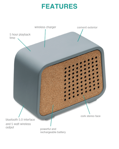 Cab Eco-Friendly Speaker and Wireless Charger