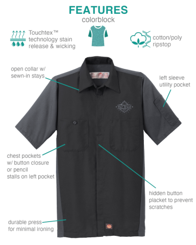Short Sleeve Ripstop Crew Shirt by Red Kap®
