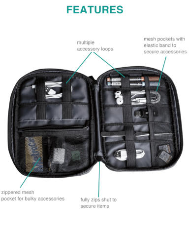 Zippered Tech Organizer