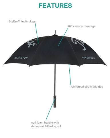 64 in. StaDry™ Single Canopy Golf Umbrella by Titleist®