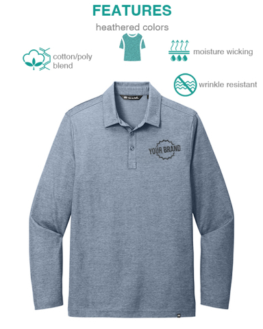 Oceanside Heather Long Sleeve Polo by TravisMathew®