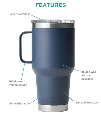 30 oz. Rambler® Travel Mug with StrongHold™ Lid by YETI®