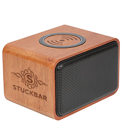 Wood Bluetooth® Speaker with Wireless Charging Pad