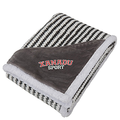 Chevron Striped Sherpa Blanket by Field & Co.®