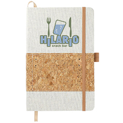 5.5 x 8.5 inch Recycled Cotton and Cork Bound Notebook