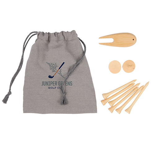 Bamboo Golf Tee Set with Recycled Pouch